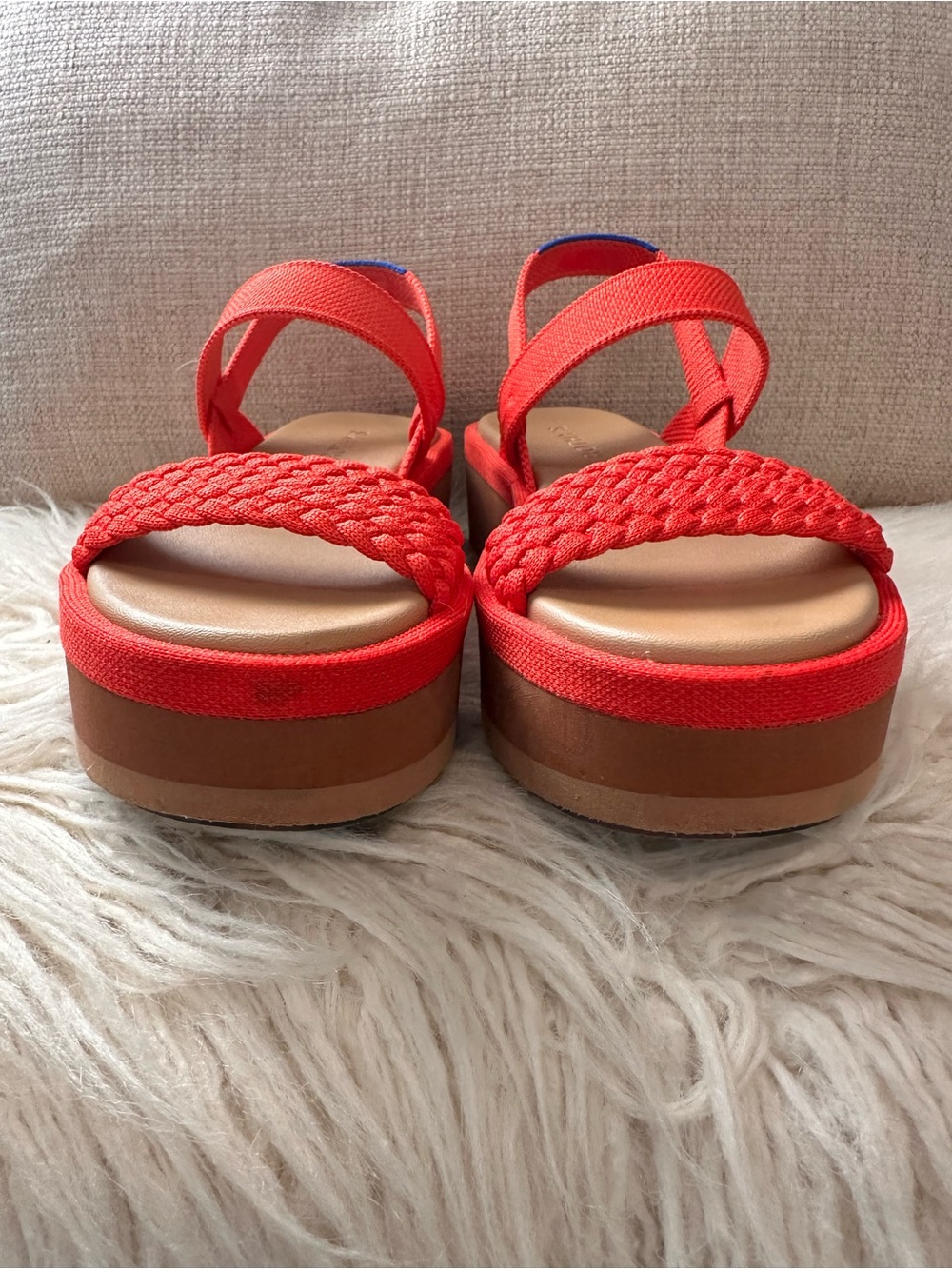 Rothy's The Lightweight Wedge Platform Sandal in Red Hot ♥️ Women’s size 6.5 - Picture 7 of 12